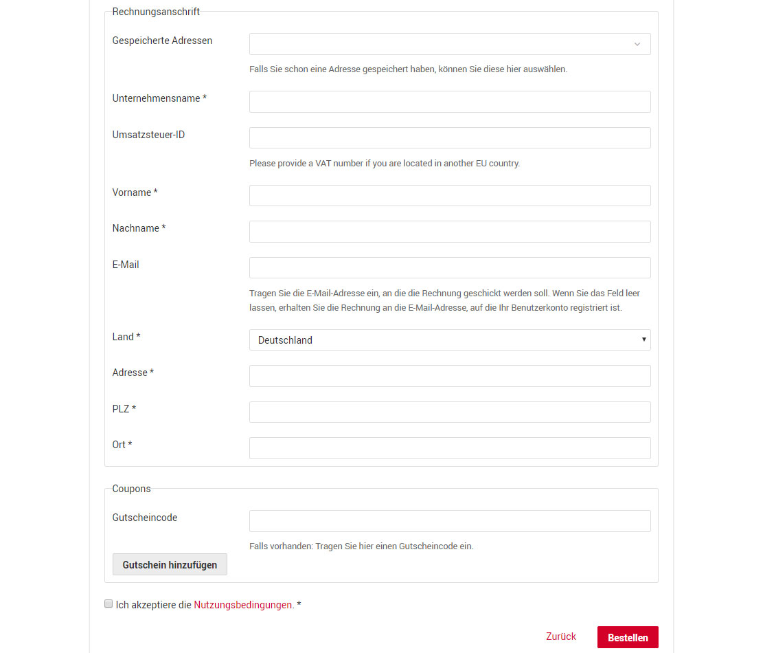 Rechnungsformular